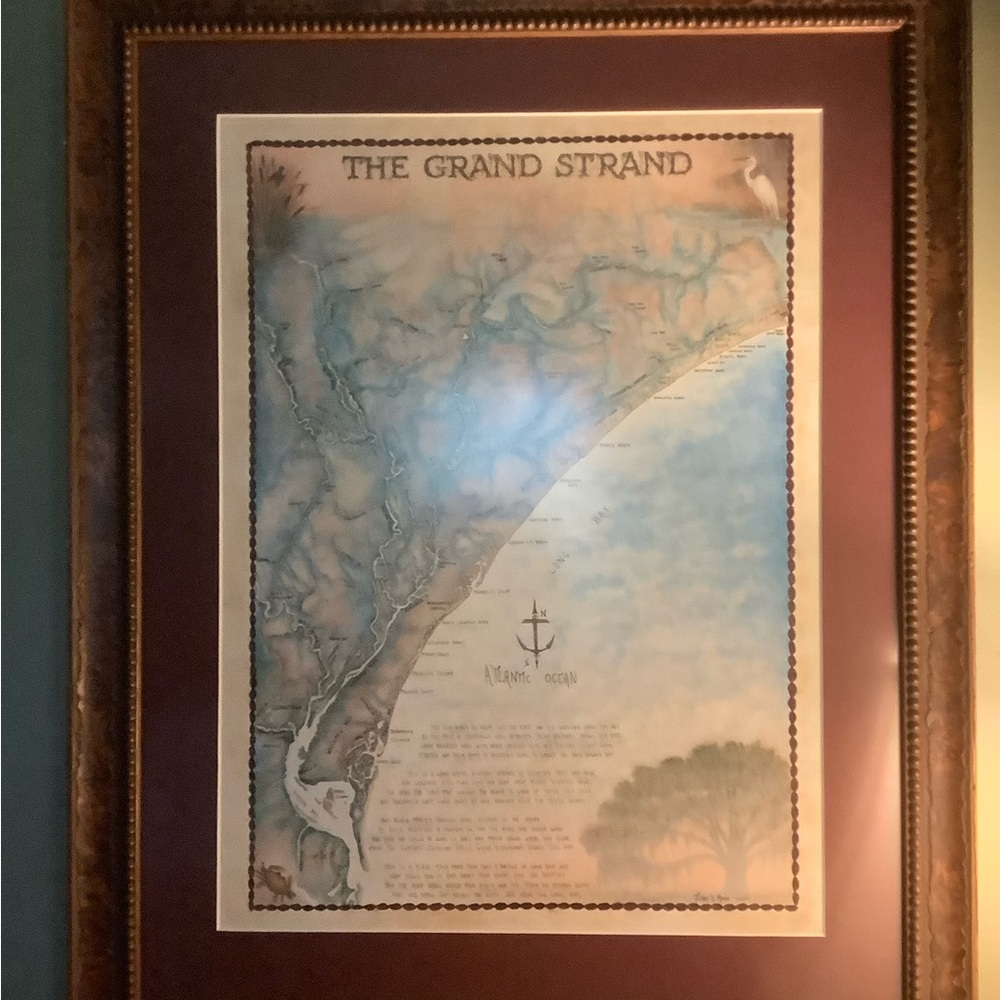 Framed Grand Strand Map Art